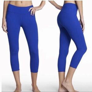 Fabletics Blue High Waist Pocket Cropped Leggings XXS